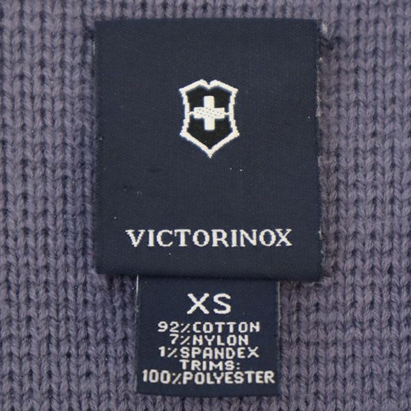 Victorinox ビクトリノックス フルジップ ニットジャケット XS グレー×ブラック メンズ