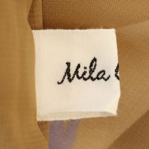 Mila Owen ミラオーウェン 花柄 長袖 ロングワンピース F ブラウン×ブルー レディース