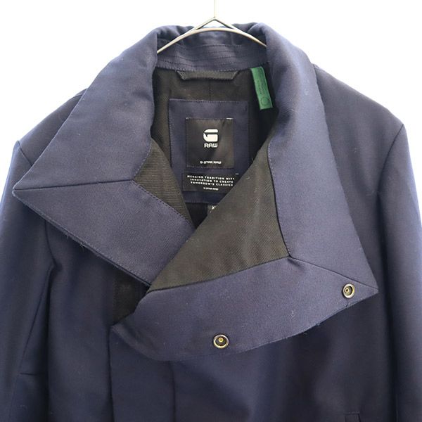 G-STAR RAW ジースターロウ ウールブレンド ワンポイント刺繍 スタンドカラー ジャケット XS ネイビー メンズ