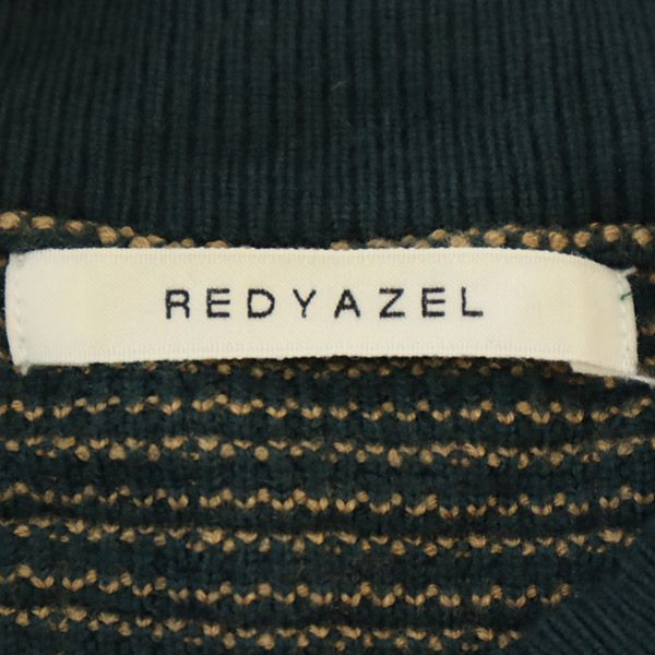 REDYAZEL レディアゼル 格子柄 長袖 ニット ワンピース F グリーン レディース