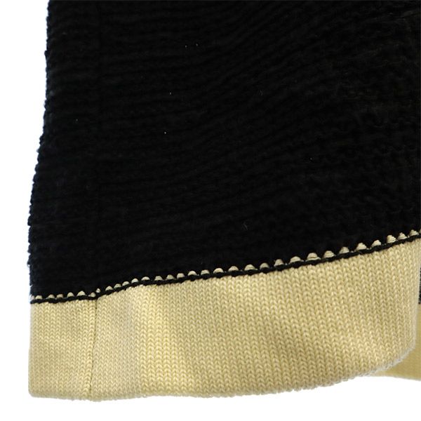 ADAWAS アダワス 長袖 ロング ニットカーディガン F ブラック×ホワイト レディース