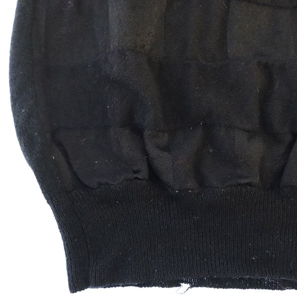 FRED PERRY フレッドペリー ワンポイント刺繍柄 長袖 Vネック セーター S ブラック ニット レディース