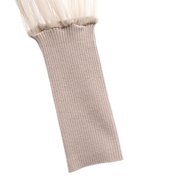 SNIDEL スナイデル 長袖 ドッキング リブニット セーター F グレージュ レディース