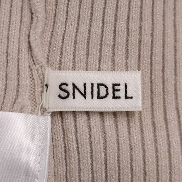 SNIDEL スナイデル 長袖 ドッキング リブニット セーター F グレージュ レディース