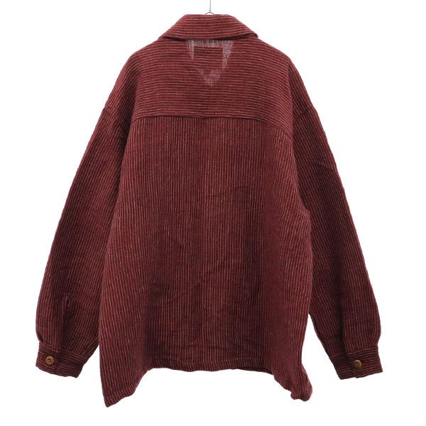 GLOBE TROTTER グローブトロッター ウールブレンド ストライプ柄 ジップジャケット 2 レッド×ホワイト メンズ