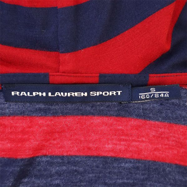 ラルフローレンスポーツ ストライプ柄 長袖 カットソー S レッド×ブルー RALPH LAUREN SPORT レディース