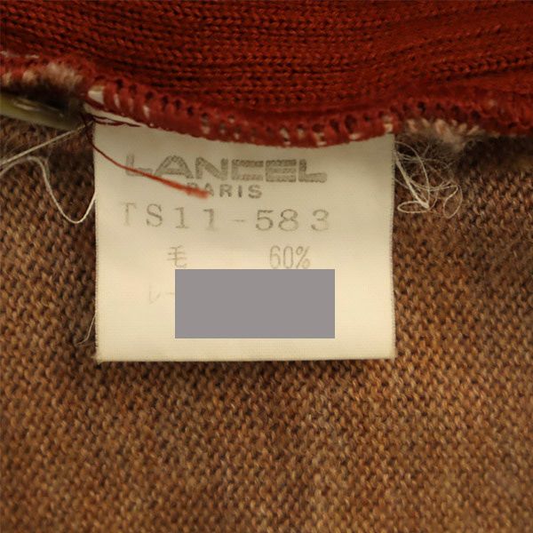 LANCEL ランセル ウールブレンド 総柄 長袖 セーター ニット レディース