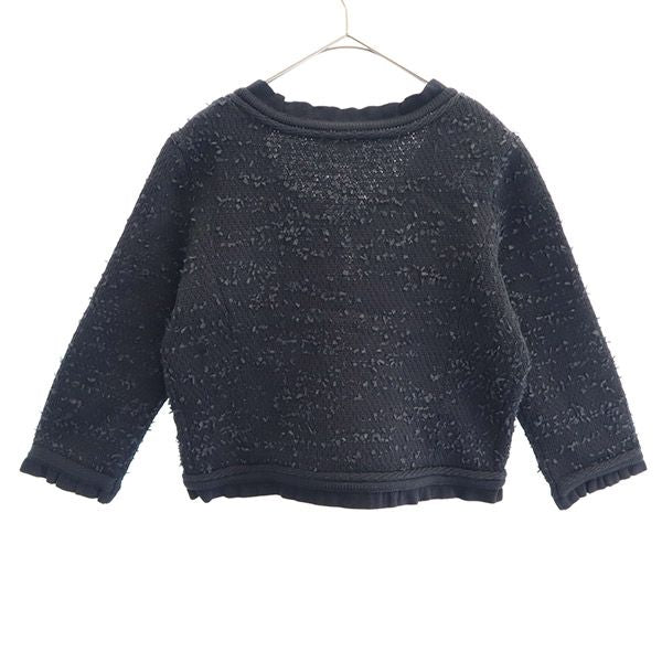 TO BE CHIC トゥービーシック 総柄 ニット ノーカラージャケット 2 ネイビー レディース