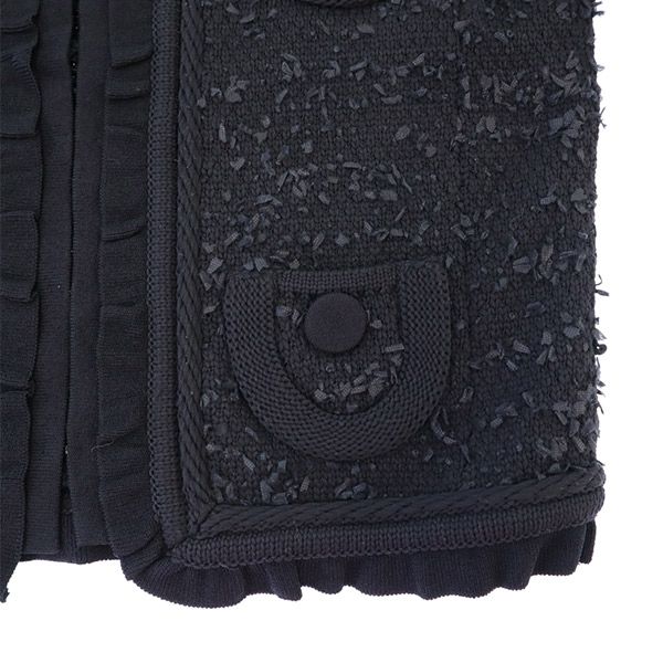 TO BE CHIC トゥービーシック 総柄 ニット ノーカラージャケット 2 ネイビー レディース