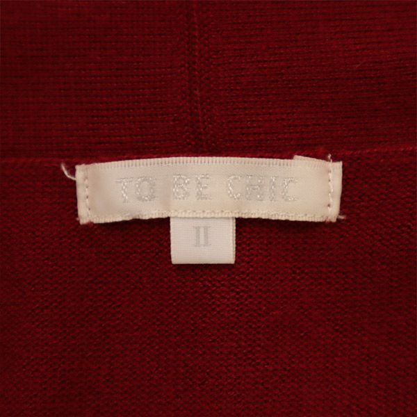 TO BE CHIC トゥービーシック シルクブレンド 長袖 ニットカーディガン 2 レッド レディース