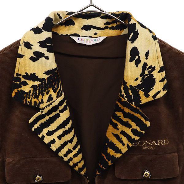 LEONARD SPORT レオナールスポーツ コーデュロイジップ ベスト ブラウン レディース