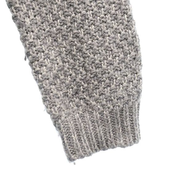 ザラニットウェア チマヨ柄 長袖 フリンジニット セーター 164cm グレー ZARA KNIT WEAR キッズ