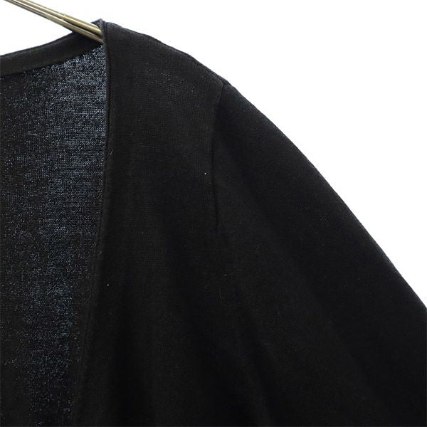 CROLLA クローラ 長袖 カシュクール ニットカーディガン ブラック レディース