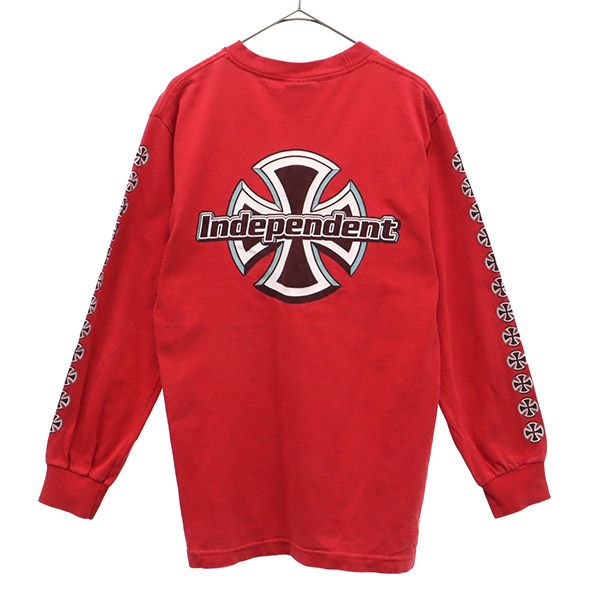 インデペンデントトラックカンパニー プリント 長袖 Tシャツ レッド INDEPENDENT TRUCK COMPANY ロンT メンズ