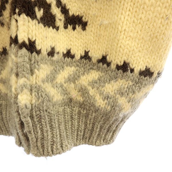 SEVEN ISLANDS セブンアイランド ウール 総柄 カウチンジャケット L ホワイト×グレー メンズ