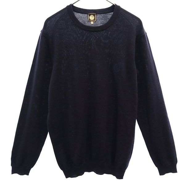 Pretty Green プリティーグリーン ウール ワッペン 長袖 セーター 3 ネイビー ニット メンズ