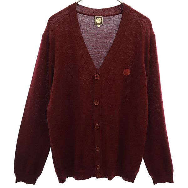 プリティーグリーン 長袖 ニットカーディガン 3 レッド Pretty Green メンズ