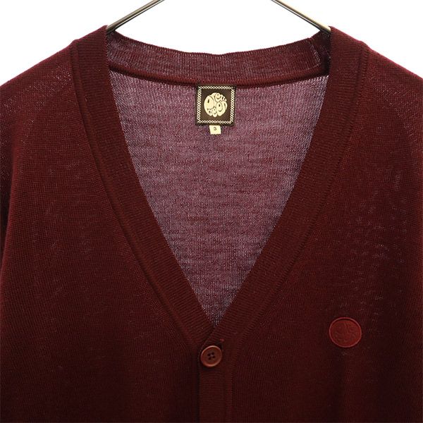 プリティーグリーン 長袖 ニットカーディガン 3 レッド Pretty Green メンズ