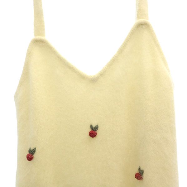 未使用 Lily Brown リリーブラウン 刺繍 ノースリーブ ワンピース F ホワイト レディース