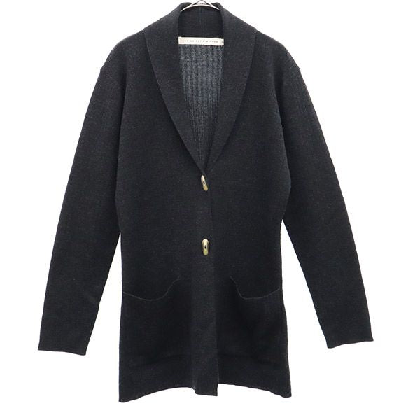 FENN WRIGHT&MANSON フェンライトマンソン ウールブレンド 編柄 長袖 ニットカーディガン S ブラック レディース