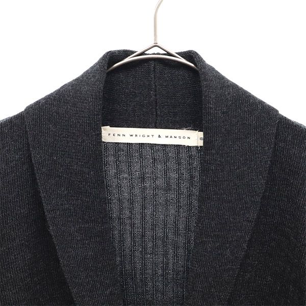 FENN WRIGHT&MANSON フェンライトマンソン ウールブレンド 編柄 長袖 ニットカーディガン S ブラック レディース
