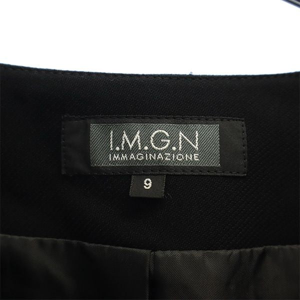 IMMAGINAZIONE イマジナチオーネ ノーカラージャケット 9 ブラック レディース