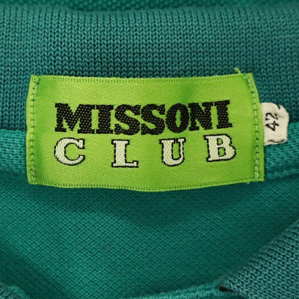 MISSONI CLUB ミッソーニクラブ 長袖 ポロシャツ 42 グリーン メンズ