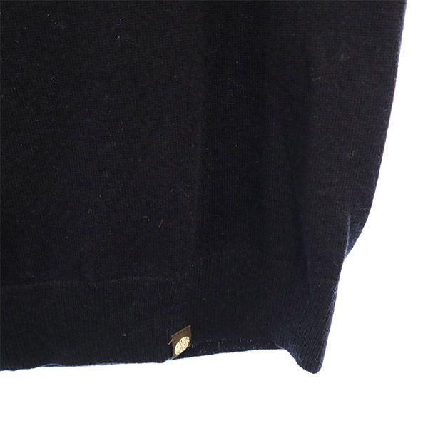 Pretty Green プリティーグリーン ウールブレンド ワンポイント刺繍 長袖 Vネック セーター 4 ネイビー ニット メンズ