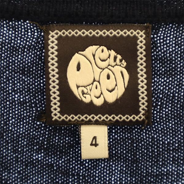 Pretty Green プリティーグリーン ウールブレンド ワンポイント刺繍 長袖 Vネック セーター 4 ネイビー ニット メンズ