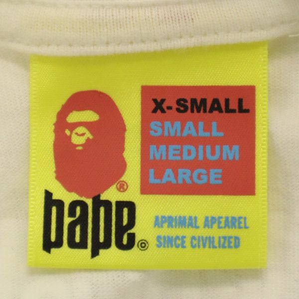 A BATHING APE アベイシングエイプ プリント 半袖 Tシャツ XS ホワイト メンズ
