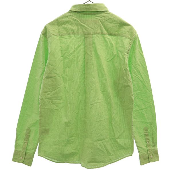 ラルフローレン 日本製 ギンガムチェック柄 長袖 ボタンダウンシャツ 9 グリーン×ホワイト RALPH LAUREN レディース