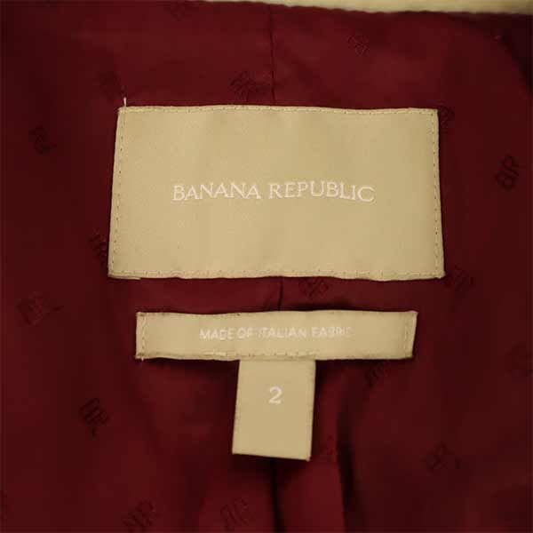 Banana Republic バナナリパブリック 総柄 スタンドカラー ジャケット 2 ネイビー系 レディース