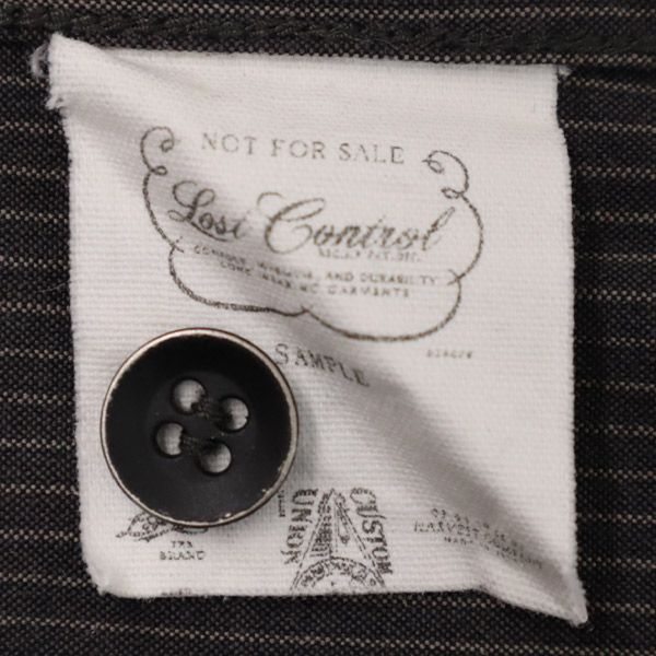 LOST CONTROL ロストコントロール ワンポイントロゴ刺繍 長袖 シャツ 2 グレー系 メンズ