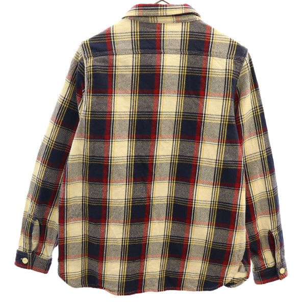 HOUSTON ヒューストン チェック柄 長袖 シャツ FREE ホワイト×ネイビーー レディース