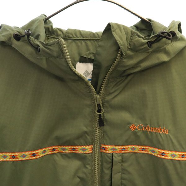 Columbia コロンビア ワンポイント刺繍 ナイロンジャケット S カーキ アウトドア レディース