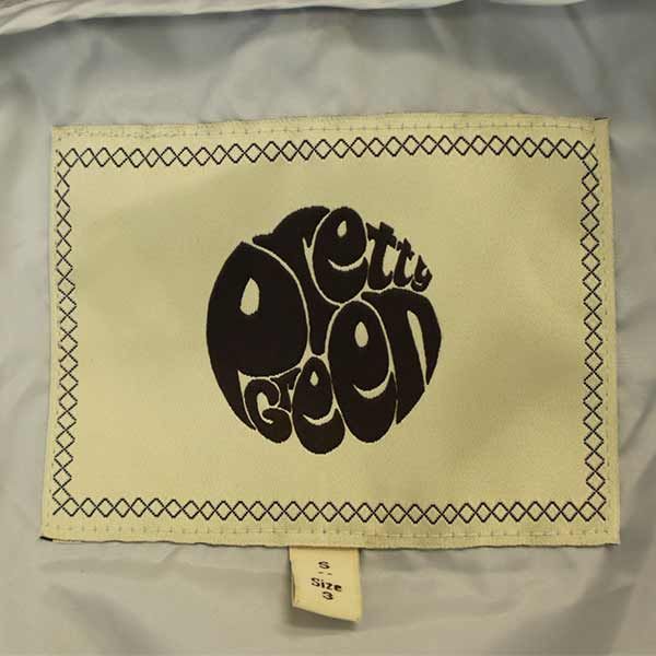 Pretty Green プリティーグリーン ワンポイントワッペン柄 ジップジャケット S グレー ウインドブレーカー パーカー メンズ