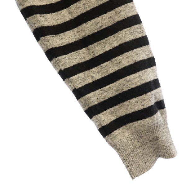 DIESEL ディーゼル ボーダー 長袖 セーター M ブラック×グレー ニット レディース