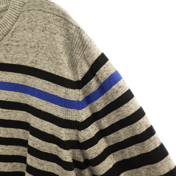 DIESEL ディーゼル ボーダー 長袖 セーター M ブラック×グレー ニット レディース