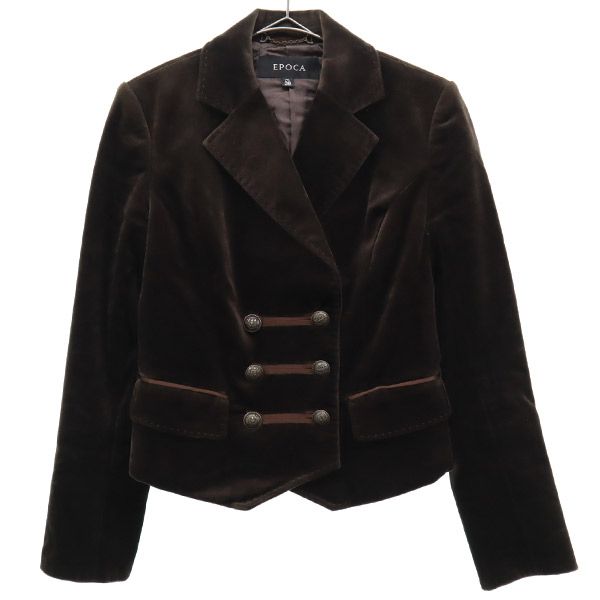 EPOCA エポカ ベロア ダブル テーラードジャケット 38 ブラウン レディース