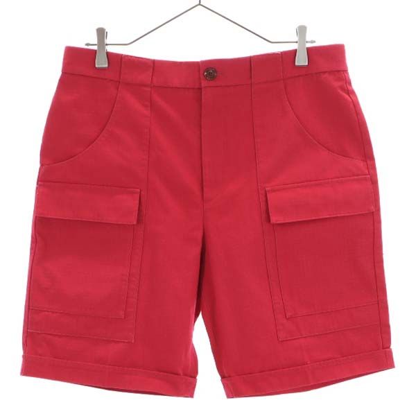 未使用 GUCCI グッチ ノースフェイス イタリア製 リップストップ カーゴショートパンツ 48 レッド THE NORTH FACE メンズ