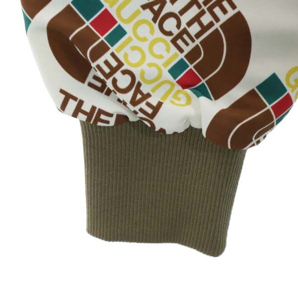 未使用 グッチ ザノースフェイス 総柄 ナイロンジャケット L クリーム GUCCI THENORTHFACE 限定コラボ レディース