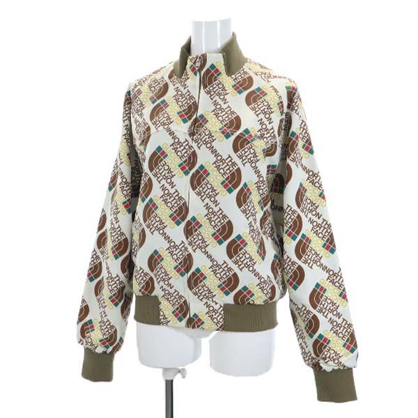 未使用 グッチ ザノースフェイス 総柄 ナイロンジャケット L クリーム GUCCI THENORTHFACE 限定コラボ レディース