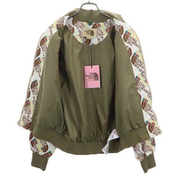 未使用 グッチ ザノースフェイス 総柄 ナイロンジャケット L クリーム GUCCI THENORTHFACE 限定コラボ レディース