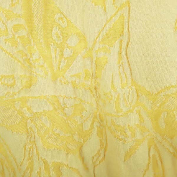 YVES SAINT LAURENT イヴサンローラン 総柄 長袖 ニット ポロシャツ M イエロー系 メンズ