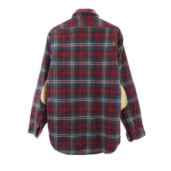 PENDLETON ペンドルトン 70s 80s ウール USA製 ヴィンテージ チェック 長袖 シャツ S 赤×緑 エルボーパッチ メンズ