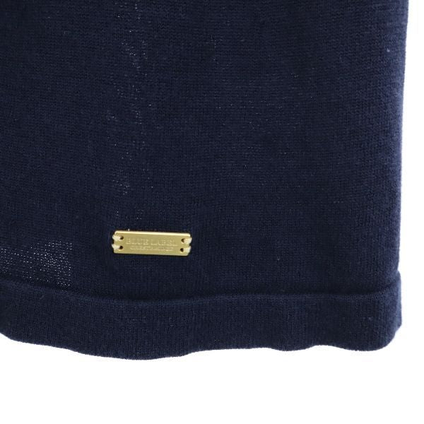 BLUE LABEL CRESTBRIDGE ブルーレーベルクレストブリッジ 三陽商会 花柄リボン 半袖 セーター 38 ネイビー ニット レディース