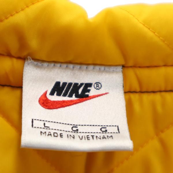 NIKE ナイキ 90s 00s 白タグ オールド ビックロゴ刺繍 中綿ジャケット L 青系 フード ナイロン メンズ