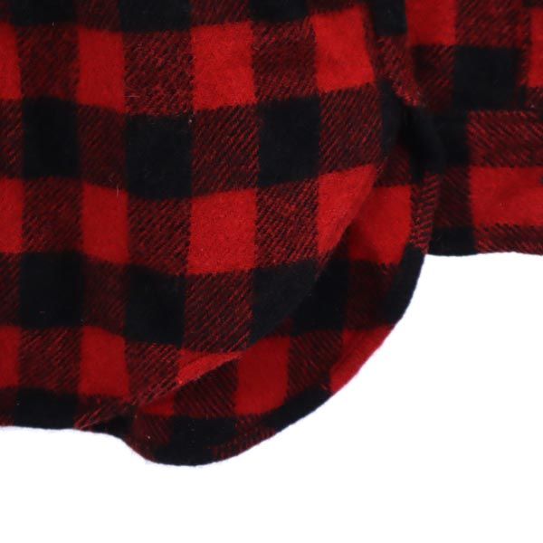 WOOLRICH ウールリッチ 70s ヴィンテージ ウールブレンド チェック柄 長袖 シャツ S 赤系 メンズ