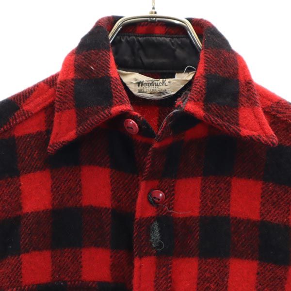 WOOLRICH ウールリッチ 70s ヴィンテージ ウールブレンド チェック柄 長袖 シャツ S 赤系 メンズ