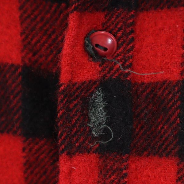 WOOLRICH ウールリッチ 70s ヴィンテージ ウールブレンド チェック柄 長袖 シャツ S 赤系 メンズ